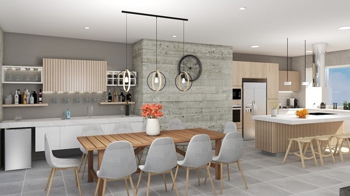Render de cocina – fase de diseño